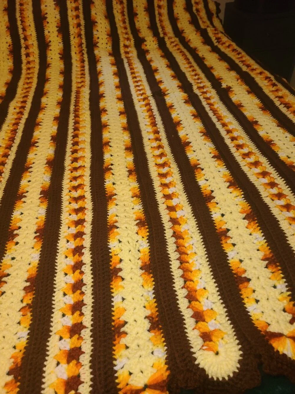 VTG 70's NEW Crochet Afghan Blanket Throw 68